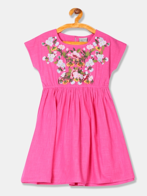 

Cherokee Girls Pink Embroidered Fit and Flare Dress