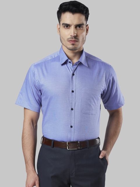 

Raymond Men Blue Regular Fit Self Design Formal Shirt