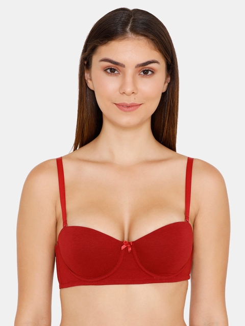 Zivame Red Solid Underwired Lightly Padded T-shirt Bra ZI1134COREZP