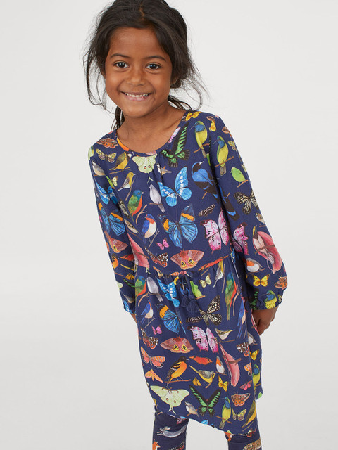 

H&M Girls Blue Patterned Dress