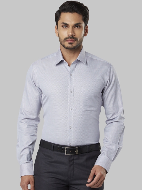 

Raymond Men Blue Regular Fit Self Design Formal Shirt