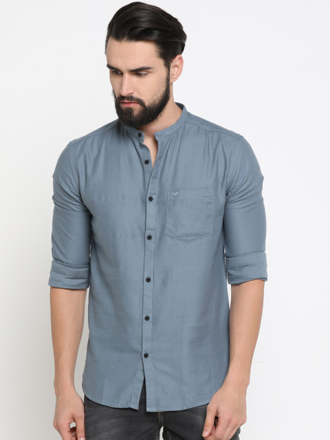 

SHOWOFF Men Blue Slim Fit Solid Casual Shirt
