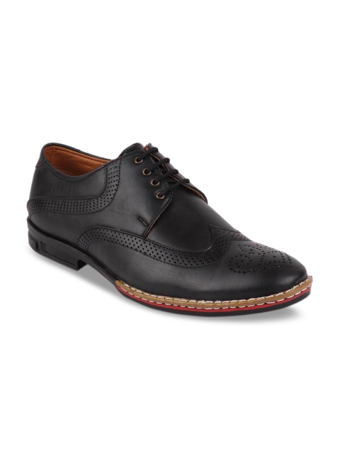 

FAUSTO Men Black Solid Formal Brogues