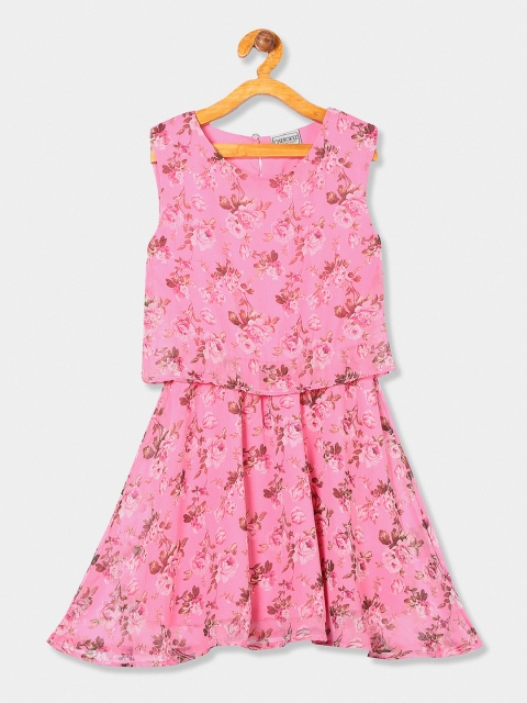 

Cherokee Girls Pink Printed Fit and Flare Dress