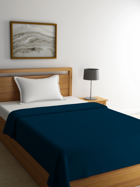 

STELLAR HOME Blue Solid AC Room 210 GSM Single Bed Blanket