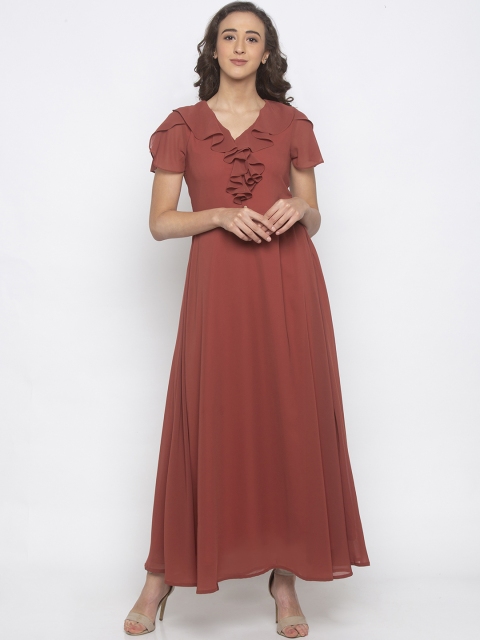 

Iti Women Mauve Solid Maxi Dress