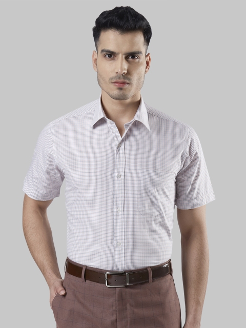 

Raymond Men White & Blue Regular Fit Checked Formal Shirt