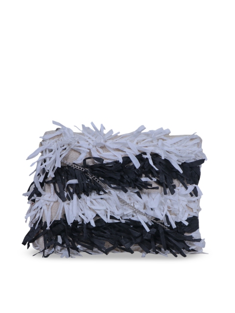 

Diwaah White & Black Striped Handmade Sling Bag