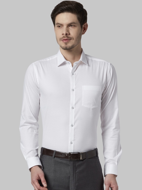 

Park Avenue Men White Slim Fit Self Design Formal Shirt