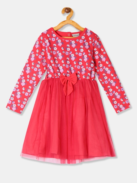 

Cherokee Girls Pink Printed Fit and Flare Dress