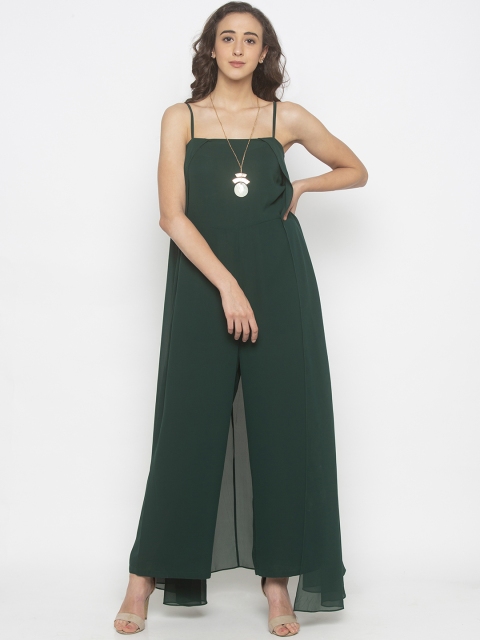 

Iti Women Green Solid Basic Jumpsuit
