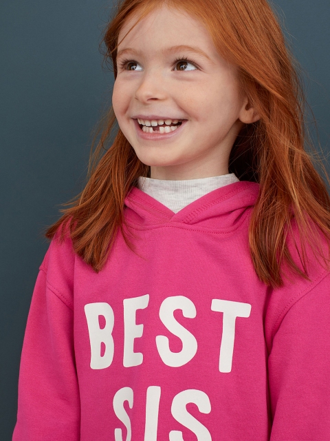 

H&M Girls Pink Printed Sibling Top