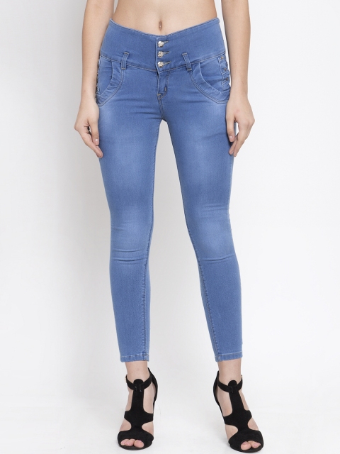 

Purple Feather Women Blue Skinny Fit High-Rise Clean Look Stretchable Jeans