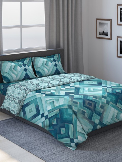 

DDecor Turquoise Blue Printed Bedding Set