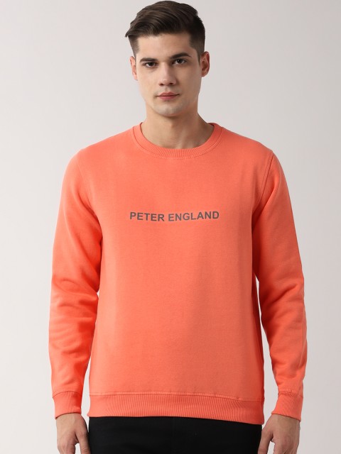

Peter England Casuals Men Orange Solid Sweatshirt