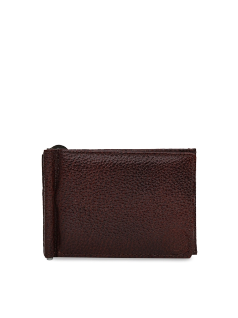 

STYLER KING Men Brown Solid Leather Three Fold Wallet