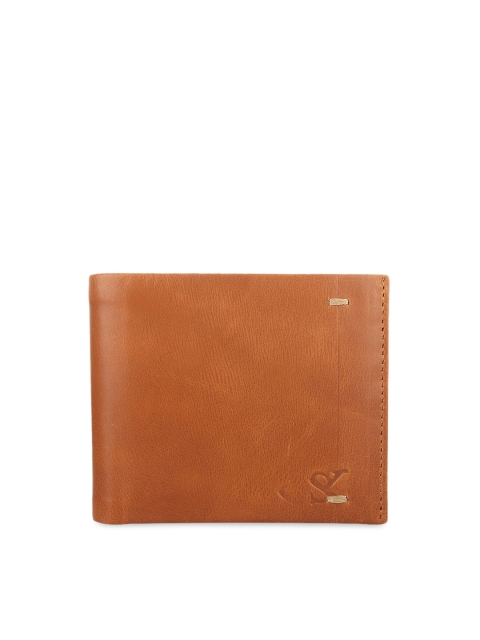 

STYLER KING Men Tan Brown Solid Leather Two Fold Wallet