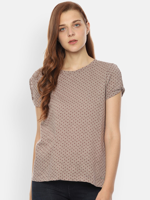 

Van Heusen Woman Brown Polka Dot Pure Cotton Top