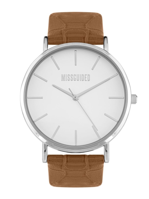 

Missguided Women White Analogue Leather Watch MG035U