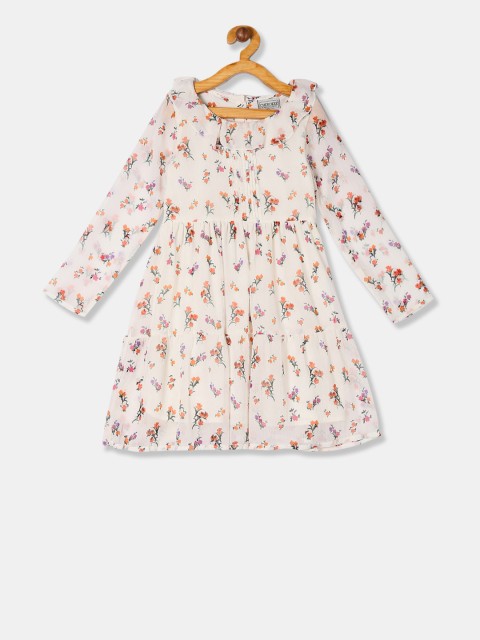 

Cherokee Girls Off-White Printed Fit and Flare Dress
