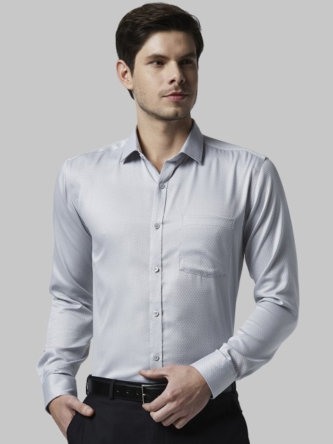 

Park Avenue Men Grey Slim Fit Self Design Formal Shirt