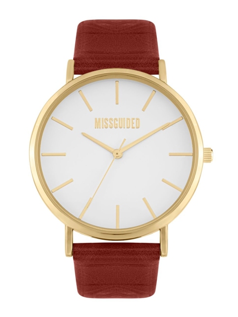 

Missguided Women White Analogue Leather Watch MG035P