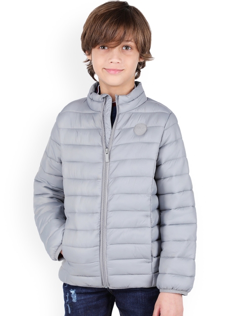 

One Friday Boys Grey Solid Lightweight Padded Jacket