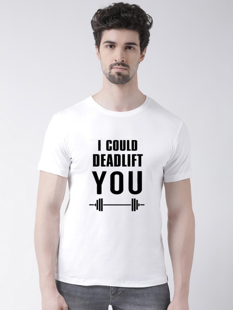 

Friskers Men White Printed Round Neck T-shirt