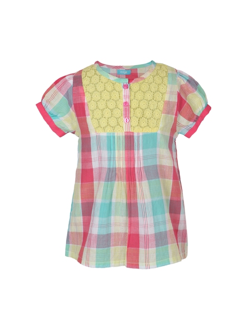 

Miyo Girls Multicoloured Checked A-Line Top, Multi