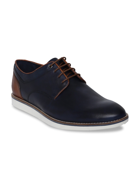 

U.S. Polo Assn. Men Navy Blue Leather Derbys