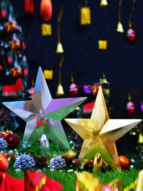 

Archies Set of 2 Yellow & Grey X-Max Star Decoration