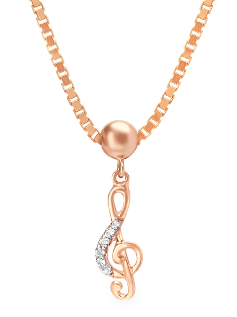 

Mia by Tanishq 14KT Rose Gold Treble Clef Charm with Topaz Stone