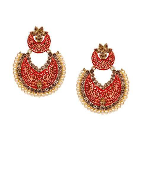 

ANIKAS CREATION Gold-Plated Circular Kundan Chandbalis