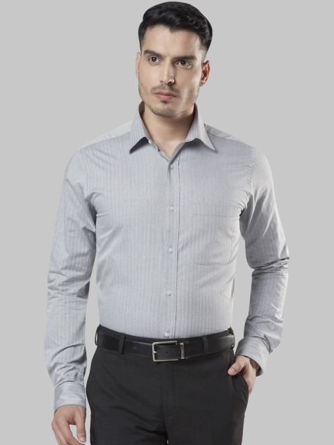 

Raymond Men Grey Slim Fit Striped Formal Shirt