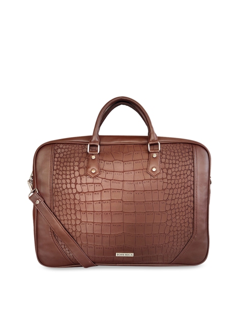 

Toteteca Unisex Brown Textured Laptop Bag