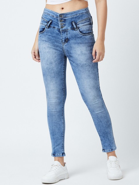 Devis Women Blue Skinny Fit High-Rise Clean Look Stretchable Jeans