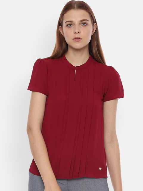 Allen Solly Women Red Solid Top