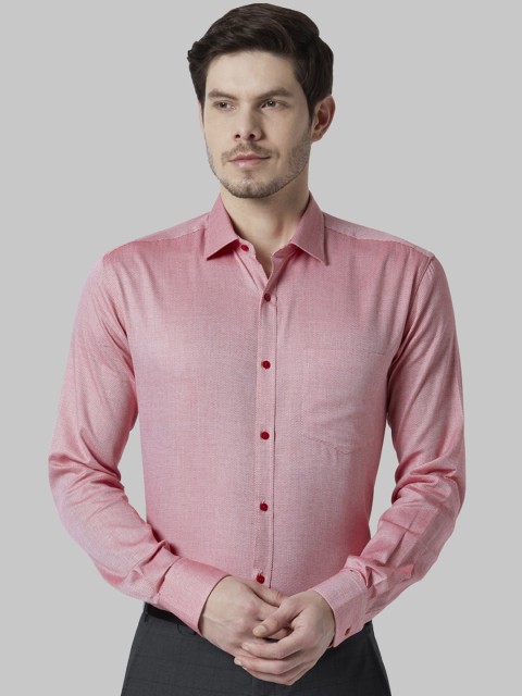 

Park Avenue Men Red Slim Fit Self Design Formal Shirt