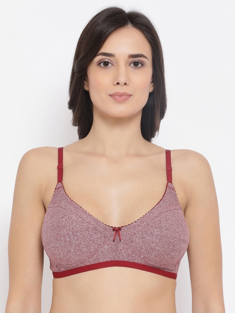 

Clovia Maroon Solid Non-Wired Non Padded Everyday Bra BR0185P093