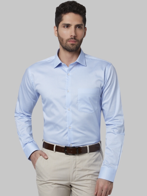 

Park Avenue Men Blue Slim Fit Self Design Formal Shirt