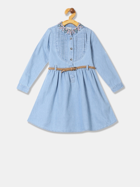

Cherokee Girls Blue Solid Shirt Dress