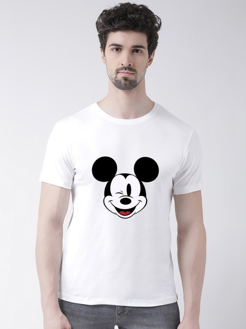 

Friskers Men White Printed Round Neck T-shirt