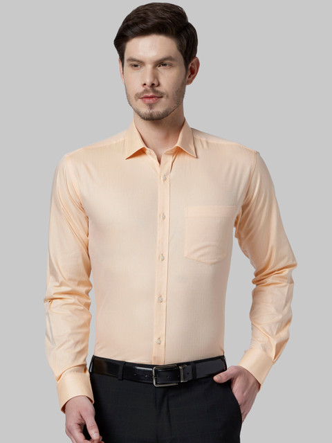 

Park Avenue Men Yellow Slim Fit Self Design Formal Shirt