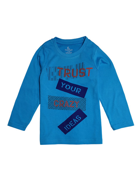 

KiddoPanti Boys Blue Printed Round Neck T-shirt