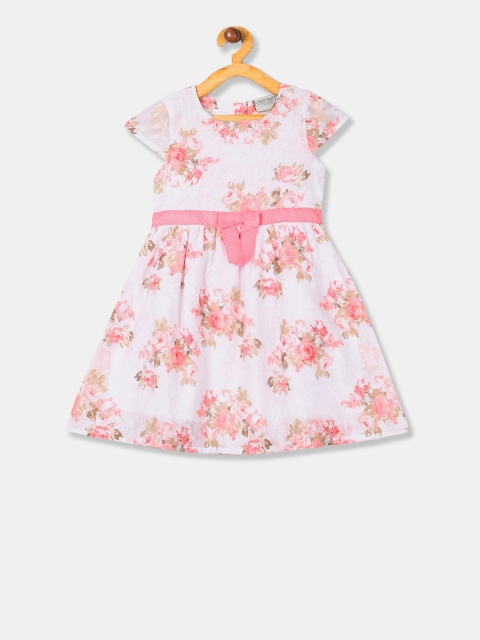 

Cherokee Girls White Printed Fit and Flare Dress