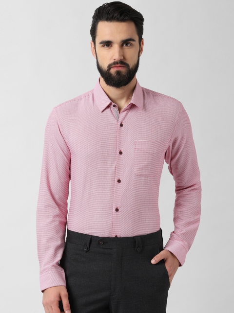 

Peter England Men Red & Off-White Regular Fit Self Design Formal Shirt