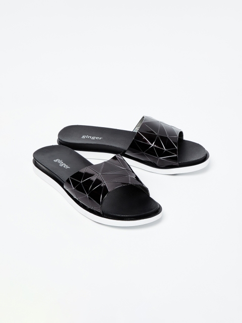 

Ginger by Lifestyle Women Black Self Design Sliders