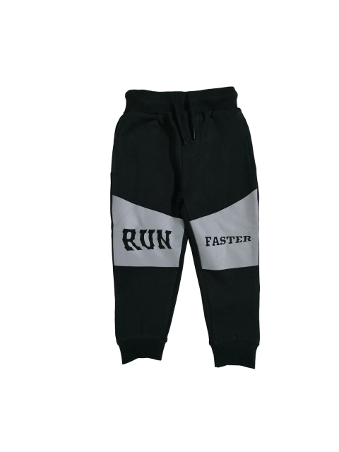 

KiddoPanti Boys Black & Grey Colourblocked Joggers