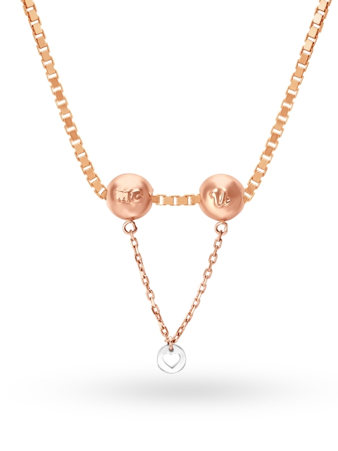 

Mia by Tanishq 14KT Rose Gold Trinket Charm with Dangling Chain and Heart