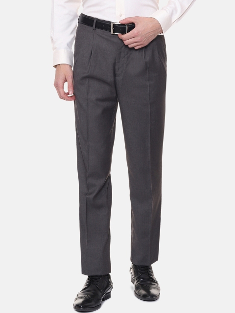 

Louis Philippe Men Charcoal Grey Regular Fit Solid Formal Trousers